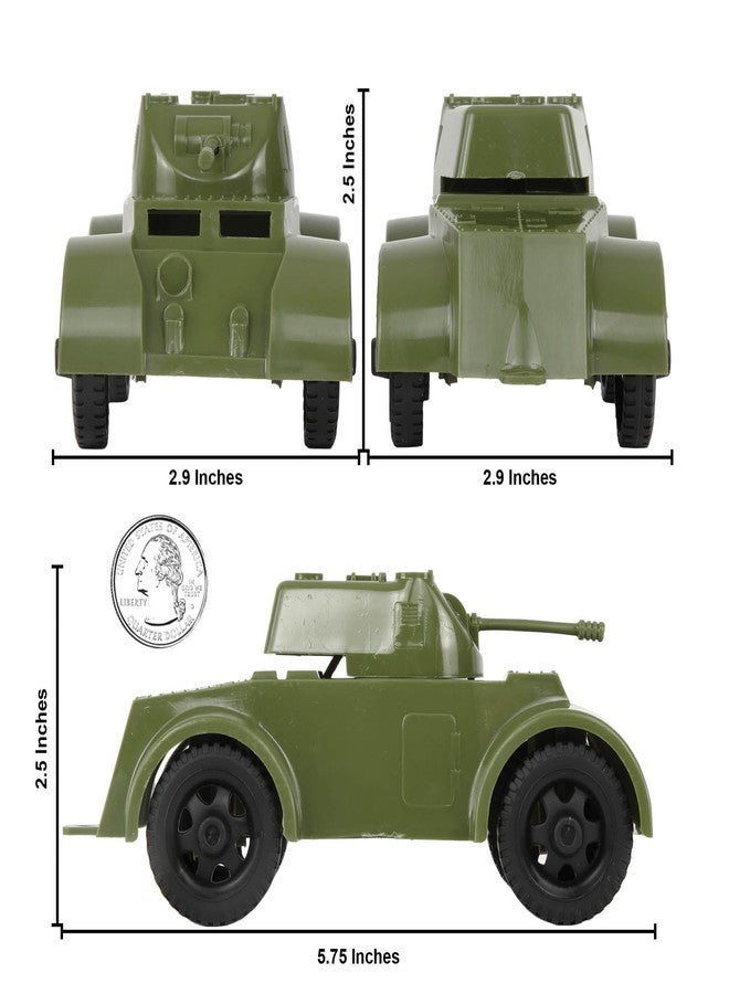 Tim Mee Toy TimMee Staghound Armored Cars - OD Green Plastic Army Men Scout Vehicles - Image 2